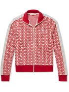 Wales Bonner - Power Crochet-Trimmed Organic Cotton-Jacquard Track Jacket - Red