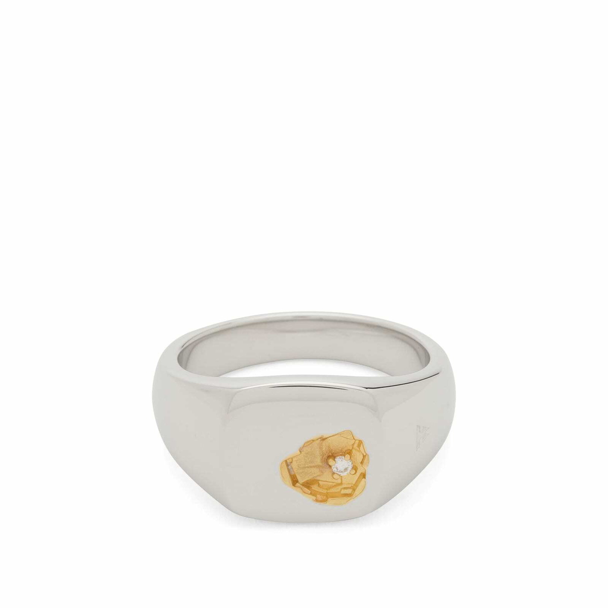 Tom Wood Small Mined Diamond Ring in Silver/Gold