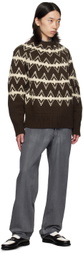 AFTER PRAY Brown Jacquard Sweater
