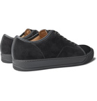 Lanvin - Cap-Toe Suede and Patent-Leather Sneakers - Gray