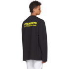 Vetements Black Long Sleeve Metal T-Shirt