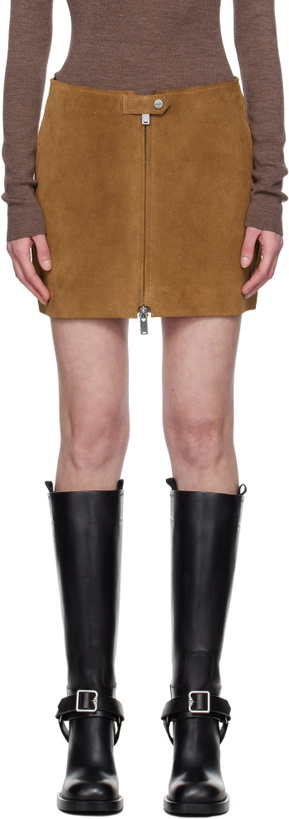 Photo: Holzweiler Tan Cia Suede Leather Miniskirt