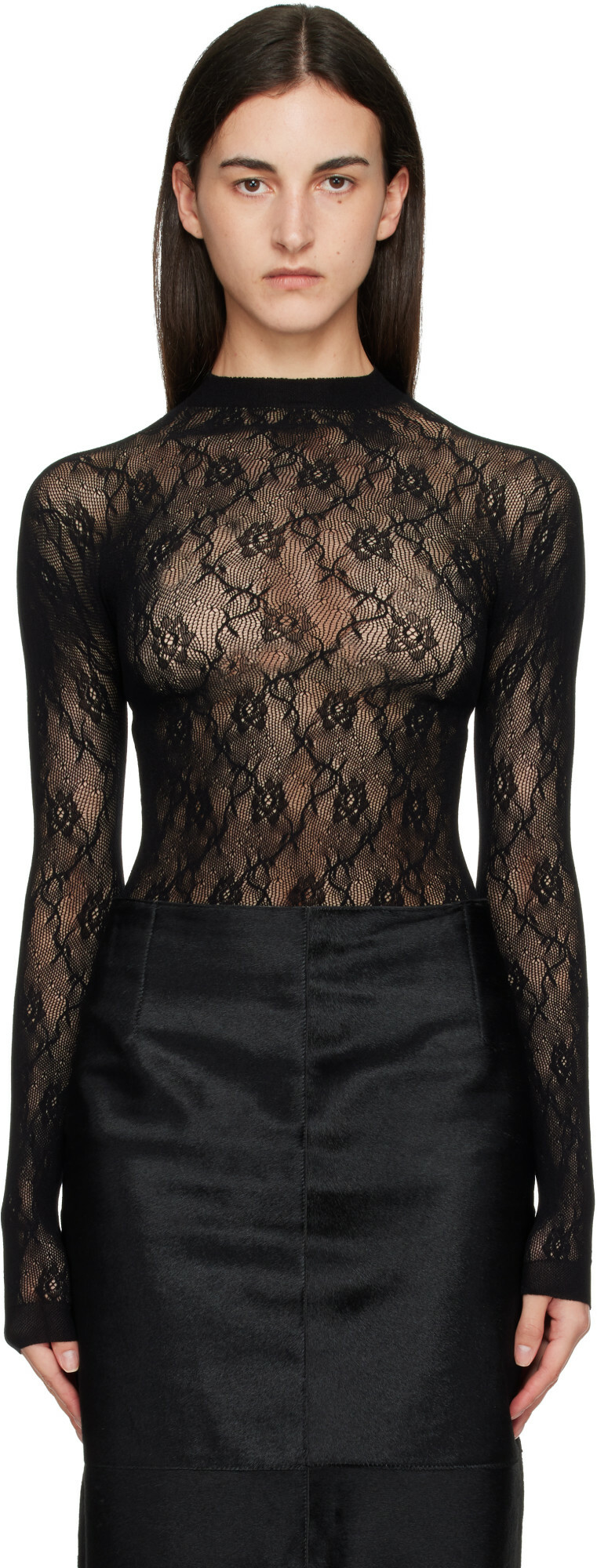 Swedish Stockings Black Nova Lace Top