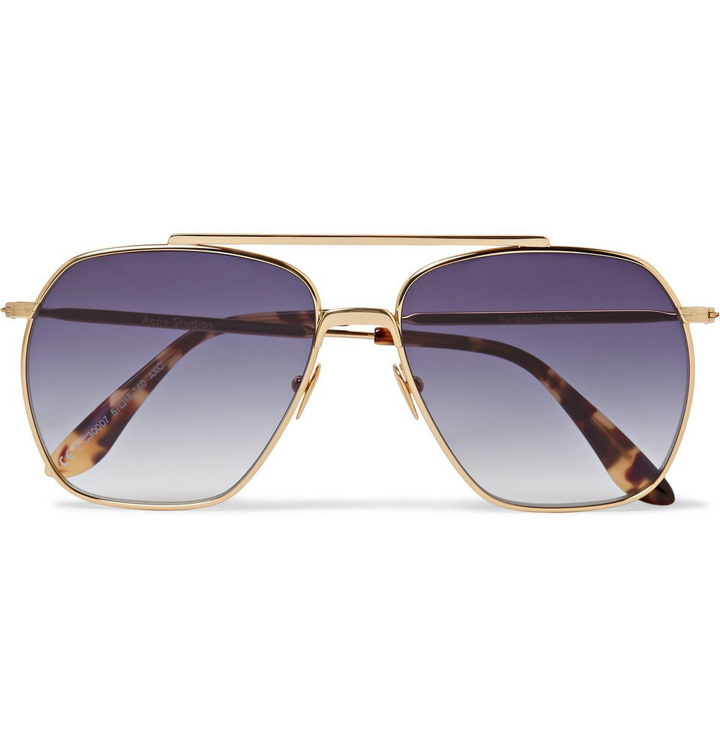 Photo: Acne Studios - Anteom Aviator-Style Gold-Tone and Tortoiseshell Acetate Sunglasses - Gold