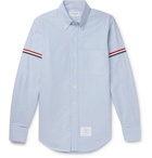 Thom Browne - Slim-Fit Button-Down Collar Grosgrain-Trimmed Cotton Oxford Shirt - Men - Light blue