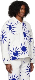 Liberal Youth Ministry White Printed Denim Jacket