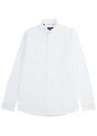 Eton Piqué Cotton Oxford Shirt White