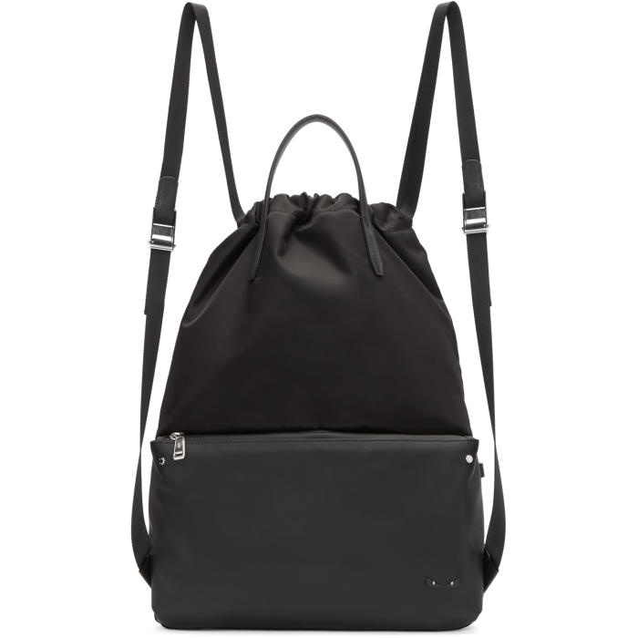 Photo: Fendi Black Nylon Mini Bag Bugs Backpack 