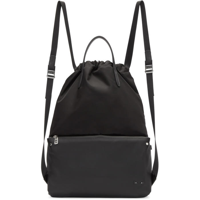 Photo: Fendi Black Nylon Mini Bag Bugs Backpack 