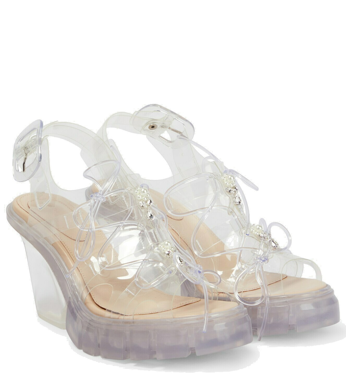 24PF new/Simone Rocha フェイクパールPVCミュール Mule White Simone Rocha Faux pearl PVC mules Simone Rocha