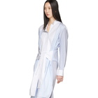 Loewe Blue and White Striped Belted Shirt Dress