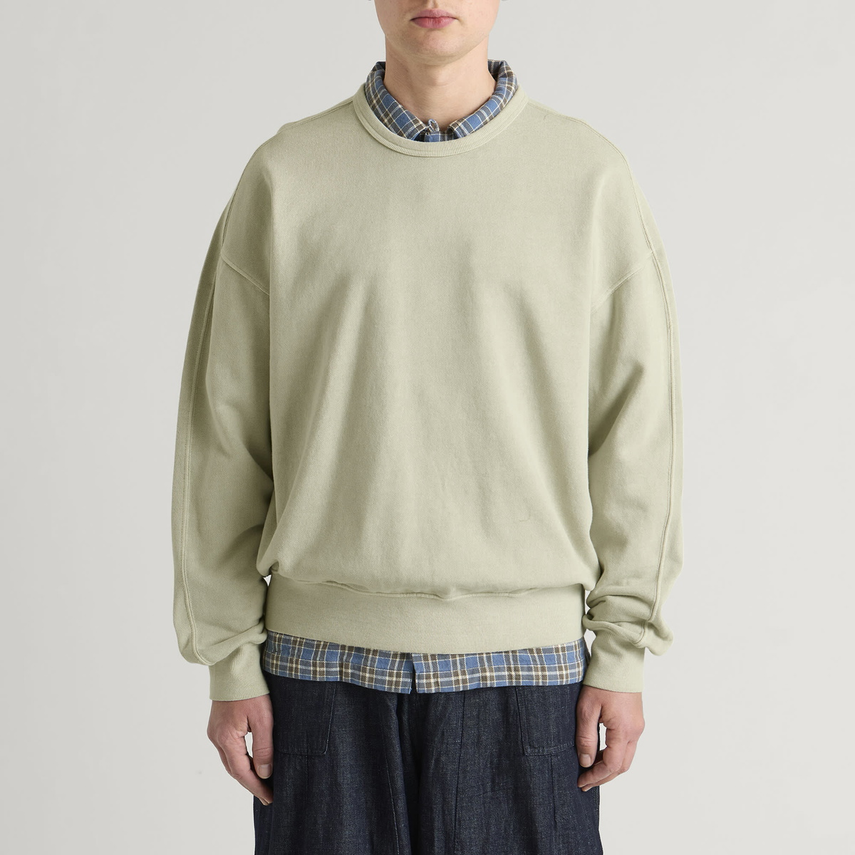 FrizmWORKS Men's Og Pigment Dyeing Sweatshirt 003 in Beige