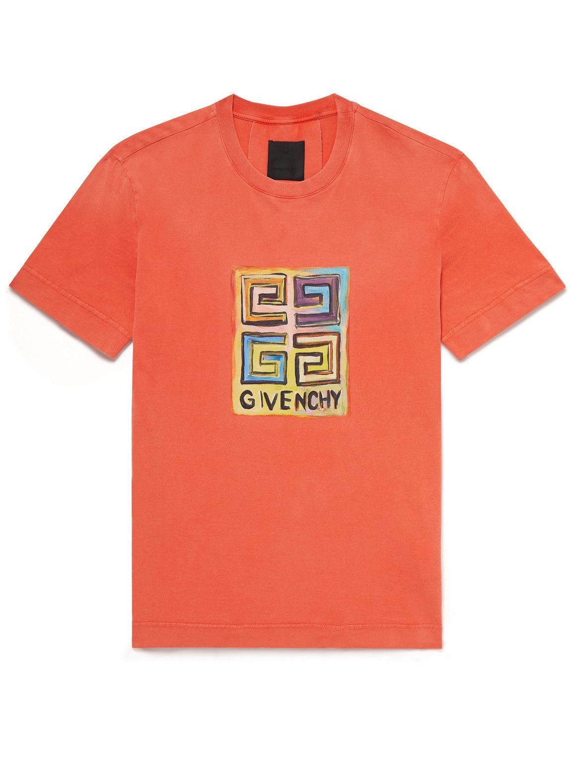 Givenchy - Josh Smith Logo-Print Cotton-Jersey T-Shirt - Orange Givenchy