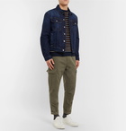 Officine Generale - Slim-Fit Garment-Dyed Cotton-Twill Drawstring Cargo Trousers - Men - Green