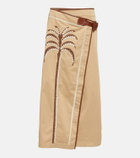 Johanna Ortiz Belted cotton-blend wrap skirt