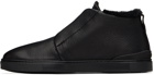 ZEGNA Black Triple Stitch Sneaker