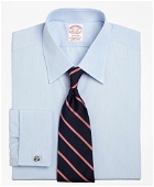 Brooks Brothers Men's Madison Relaxed-Fit Dress Shirt, Tennis Collar French Cuff | Blue