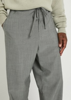 Calvin Klein Drawstring Straight-leg Wool Trousers Grey