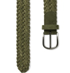 Anderson's - 3.5cm Woven Suede Belt - Green