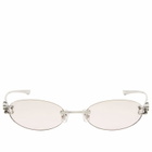 Gentle Monster Musubi Sunglasses in Silver/Brown 