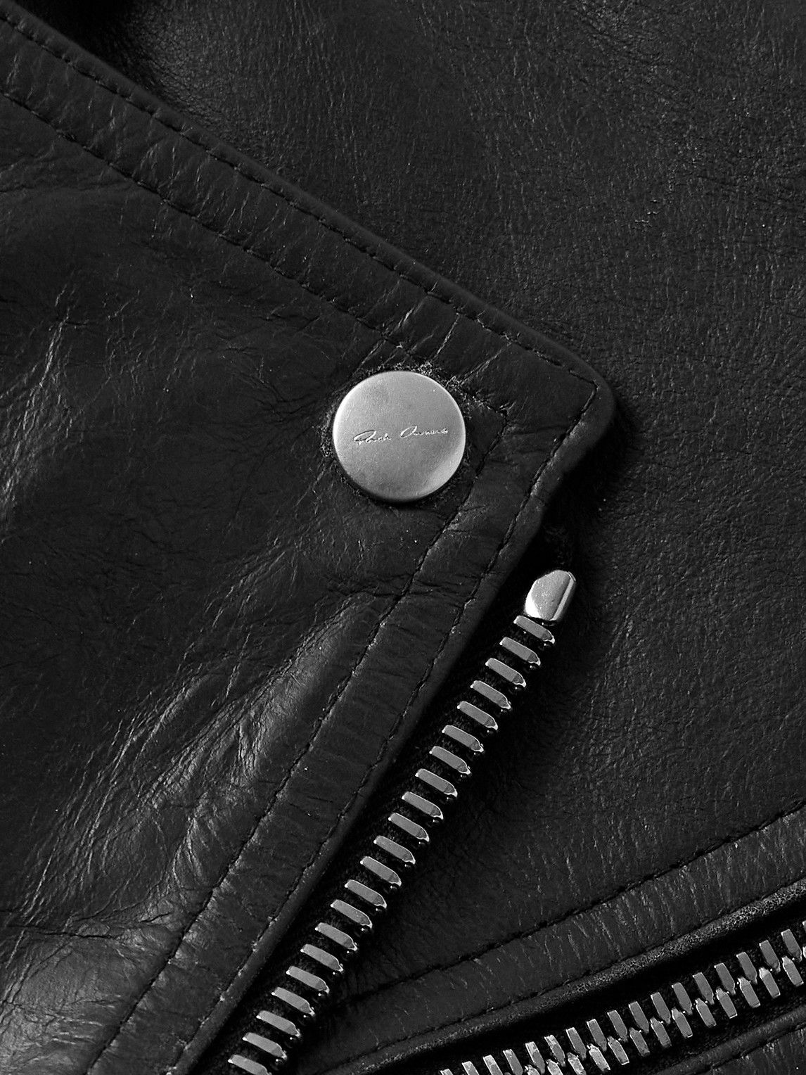 Rick Owens - Stooges Slim-Fit Leather Biker Jacket - Black