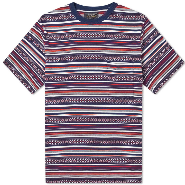 Photo: Beams Plus Jacquard Border Pocket Tee