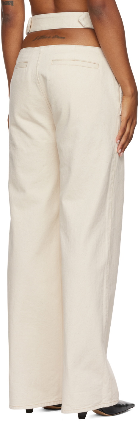 Dion Lee Beige Y-Front Jeans