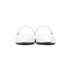 Prada White Button Strap Mules