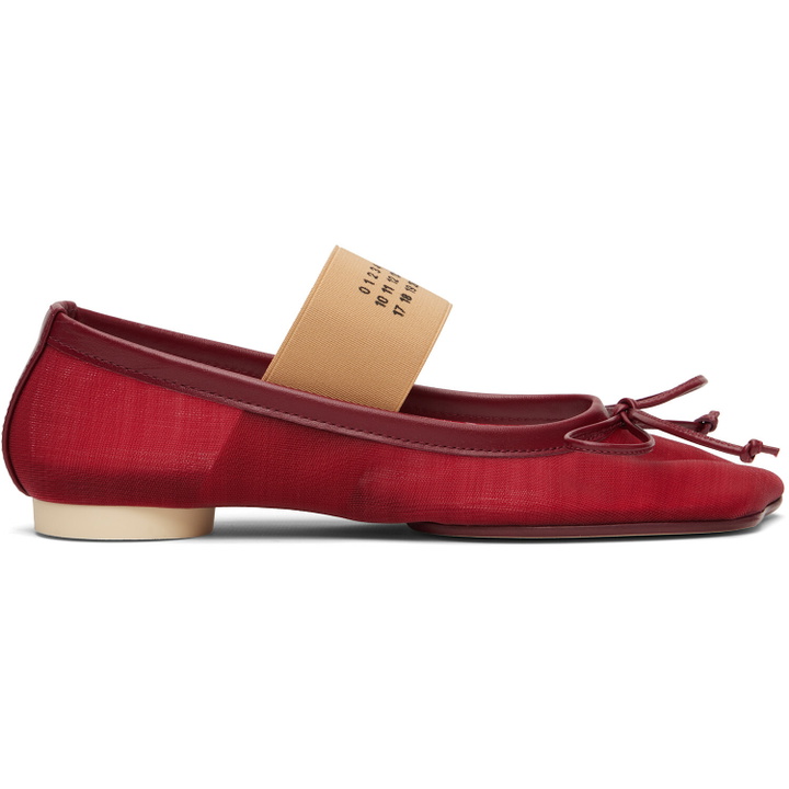 Photo: MM6 Maison Margiela Red Anatomic Numeric Ballerina Flats