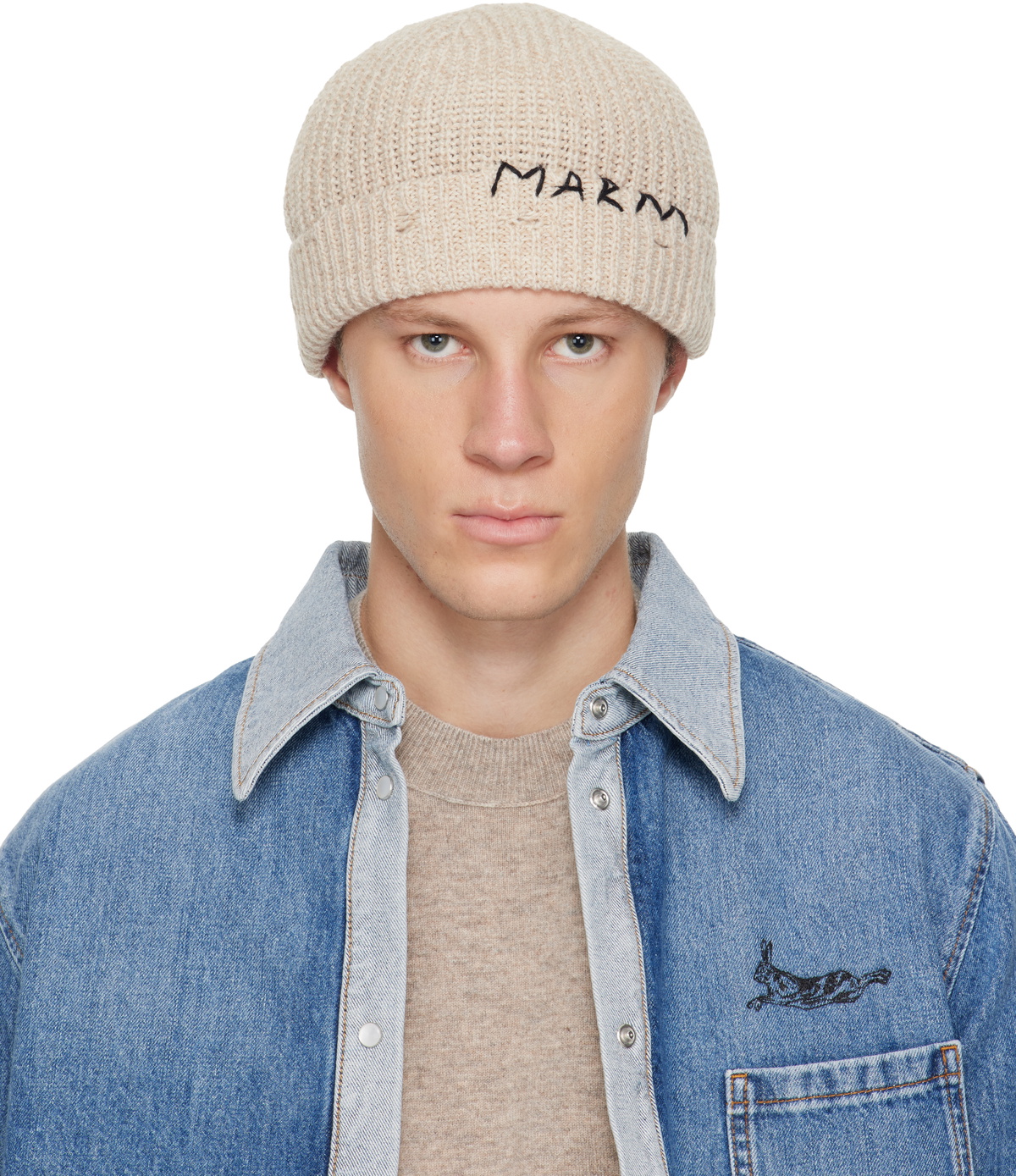 Marni Gray Shetland Wool Beanie Marni