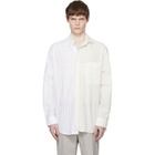 MM6 Maison Margiela Off-White & Blue Numeric Asymmetric Shirt