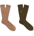 Polo Ralph Lauren - Two-Pack Logo-Embroidered Cotton-Blend Socks - Multi