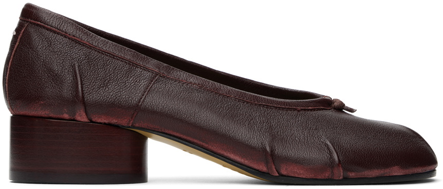 Maison Margiela Burgundy Tabi New Ballerina Flats Maison
