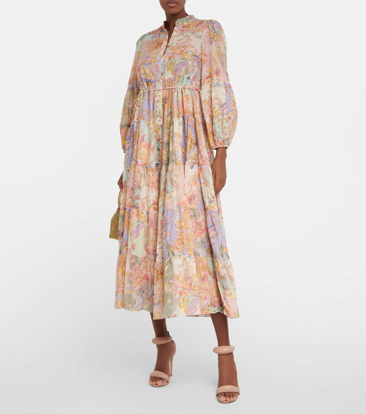 knee length dresses for ladies Zimmermann Acacia Mini Shirt Dress Mint Multi main image 1