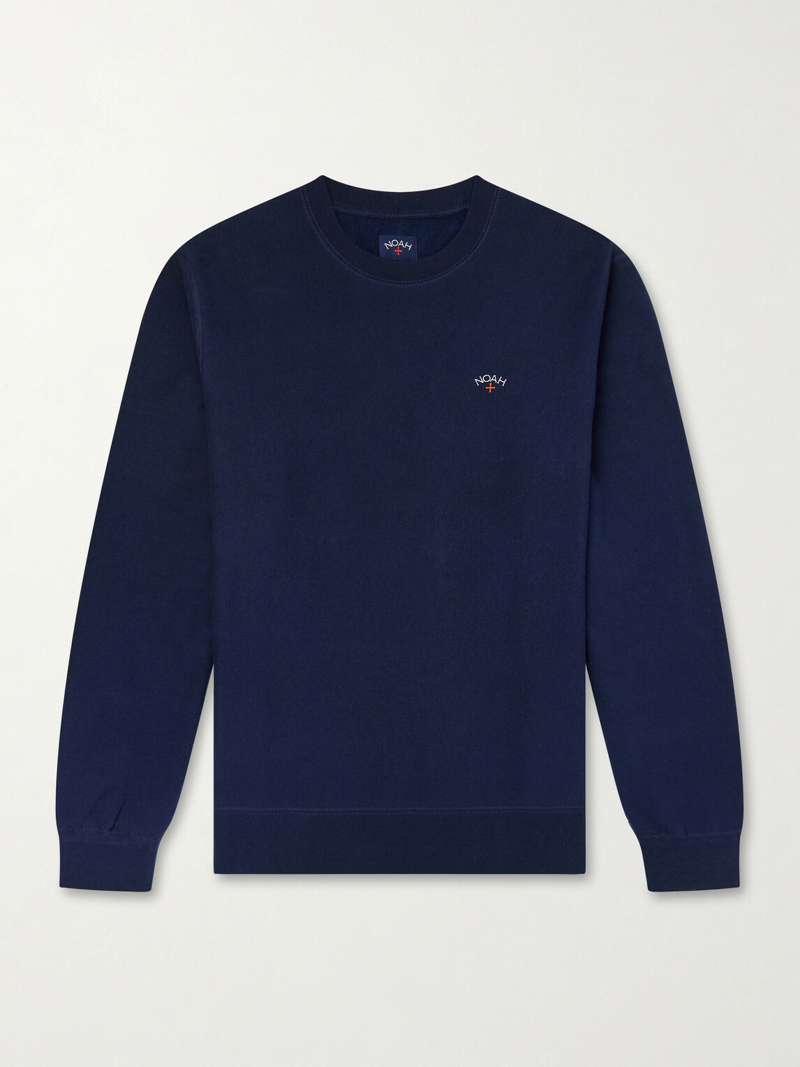 Noah - Logo-Embroidered Cotton-Jersey Sweatshirt - Blue