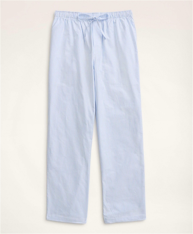 Photo: Brooks Brothers Men's Cotton Oxford Stripe Lounge Pants | Blue