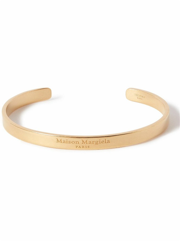 Photo: Maison Margiela - Logo-Engraved Gold-Plated Cuff - Gold