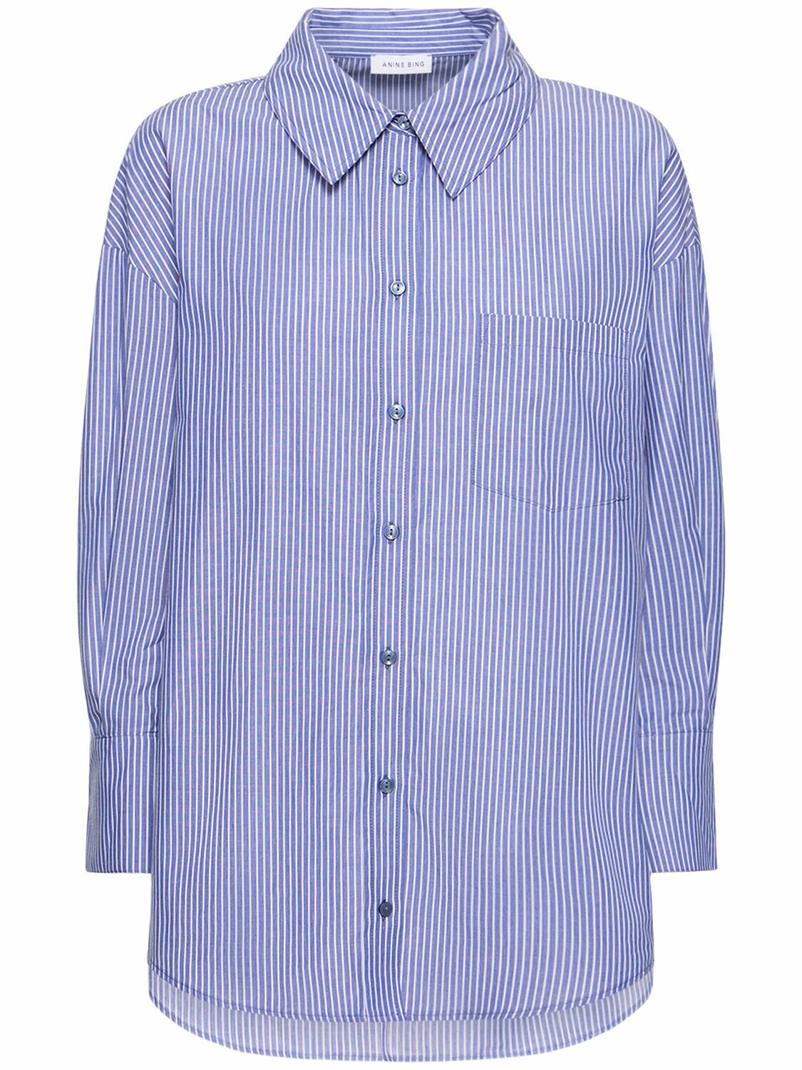 ANINE BING - Mika Pinstriped Cotton Shirt ANINE BING