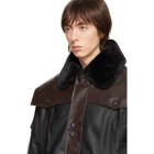 GR-Uniforma Brown Faux-Leather Bomber
