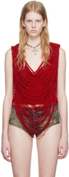 Blumarine Red Beaded Camisole