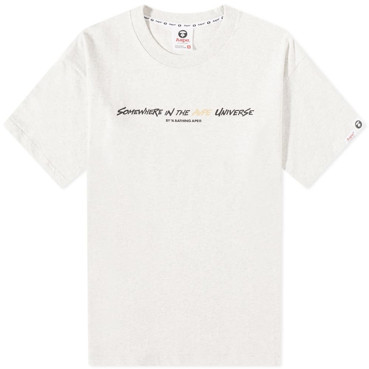 Photo: Men's AAPE Grafiti Word T-Shirt in White Marl