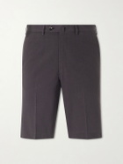 De Petrillo - Straight-Leg Cotton-Seersucker Shorts - Brown