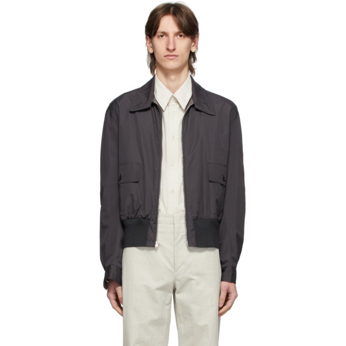 Photo: Lemaire Reversible Grey Straight Collar Blouson Jacket