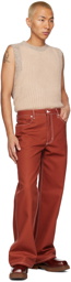 Eckhaus Latta SSENSE Exclusive Red Jeans