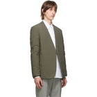 Maison Margiela Khaki Garment-Dyed Collarless Blazer