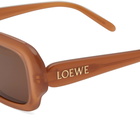 Loewe Eyewear Slim Rectangular Sunglasses in Brown 