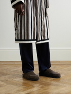Mr P. - David Shearling-Lined Suede Slippers - Brown