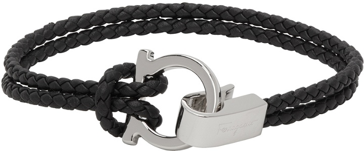Photo: Salvatore Ferragamo Black Large Braided Bracelet