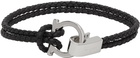 Salvatore Ferragamo Black Large Braided Bracelet