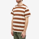 Foret Men's Brave Stripe T-Shirt in Brown/Cloud